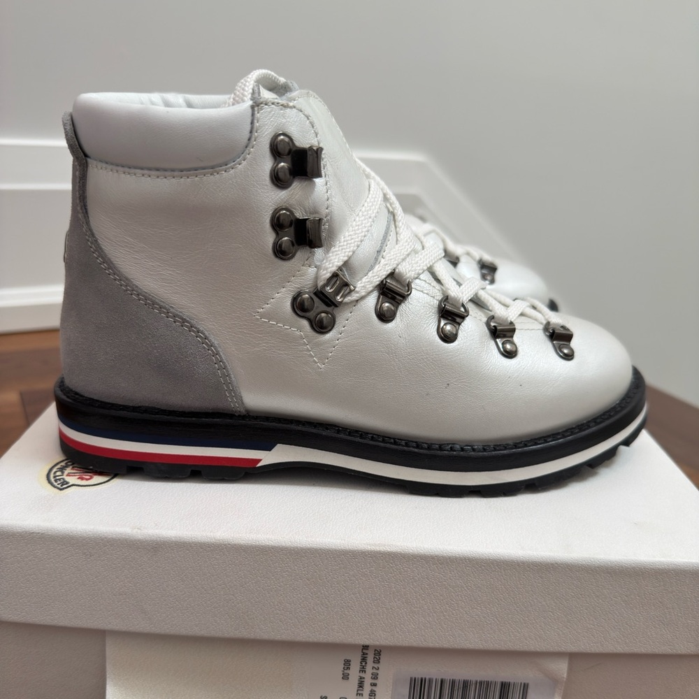 MONCLER Blanche leather hiking boot…BNIB with duster